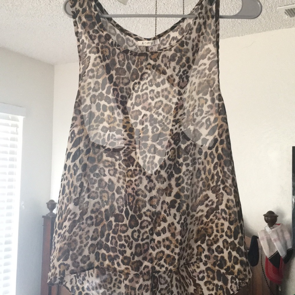 See-through Cheetah print shirt